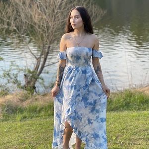 Sky-Blue Maxi Dress